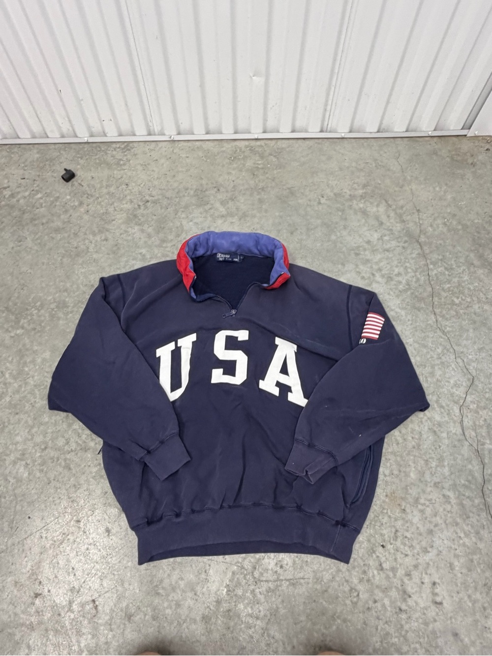 Polo Ralph Lauren USA Navy Quarter-Zip Men's Superman Sweatshirt